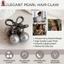 Kẹp Tóc Ngọc Trai Anh Đào Màu Xám Cho Nữ Phía Trước Nổ Bên Phụ Kiện Chống Trượt