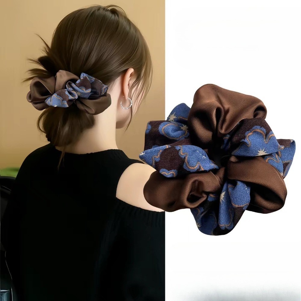Hululu / Bóng Đầu Scrunchy Tóc Phong Cách Mới Cao Cấp Cảm Giác Đầu Đĩa Hoa Tóc Dụng Cụ Tiện Dụng Đầu Dây Scrunchy Nhẫn Nữ Phụ Kiện Tóc
