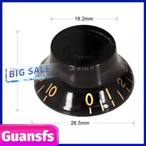 Guansfs LiebeWH 4 Núm đàn guitar điện Bộ núm điều khiển hình dạng đĩa bay cho EPI được làm bằng PMMA thiết kế thời trang các bộ phận thay thế tuyệt vời (Đen)