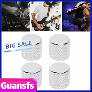 Guansfs POENVFPO Núm điều chỉnh âm lượng bằng kim loại cho đàn guitar điện Chiết áp cao cấp với vít khóa Allen Tương thích Telecaster Bass (Bạc)