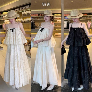 SÉT TƠ BI ÁO 2 DÂY NƠ ĐEN , CHÂN MAXI BYJOLIE