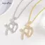 AqToCna 1 Cái Nam Thời Trang Đường Phố Xu Hướng Phụ Kiện Trang Sức Quà Tặng Tinh Tế Bong Bóng Chữ Xo Kẻ Sọc Trắng Zircon Mặt Dây Chuyền Nelace AqToCna