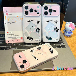 Ốp Lưng Cho IPhone 17 16 15 13 11 14 12 Pro Max AIR XR 7 8 16 15 Plus Bìa trong suốt in hình mèo con tối giản