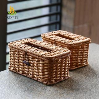 Hộp đựng khăn ăn SENRTY, Hộp đựng khăn giấy bằng nhựa hình chữ nhật, Bàn đựng thùng Carton phong cách cổ điển đơn giản thủ công