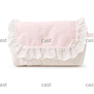 Bút chì CAST, Túi đựng bút thiết kế chấm bi ren màu hồng, Túi đựng bút chì dung tích lớn cầm tay thẩm mỹ Đồ dùng học tập