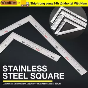 Thước vuông góc WOODNEST, Cân hai mặt 30 / 50CM Đồng hồ đo góc phải, Dụng cụ đo lường bằng thép không gỉ chuyên nghiệp Thước xoay 90 độ Chế biến gỗ