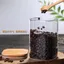 Cao Borosilicate Trong Suốt Thủy Tinh Vuông Kín Bình Bảo Quản Hộ Gia Đình Có Thìa Gỗ Chai Gia Vị Nhà Bếp Thủy Tinh Bảo Quản Bình GHGN