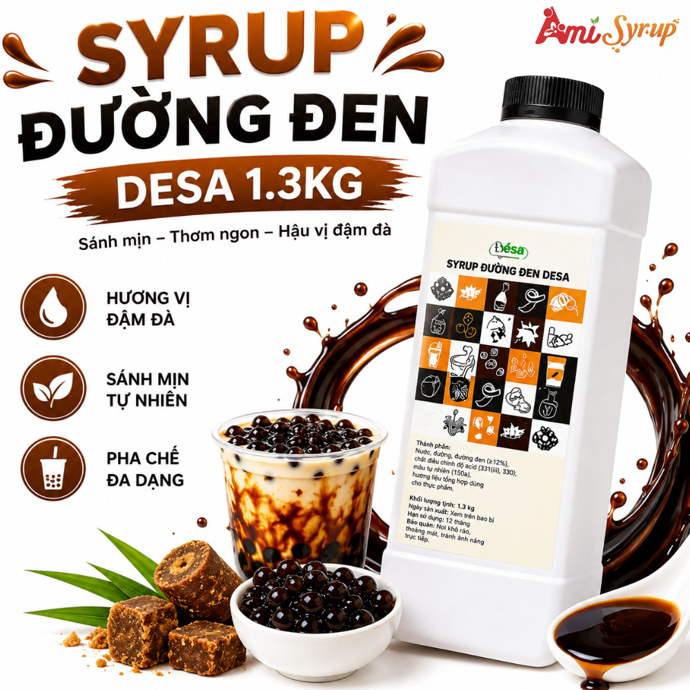 Syrup Đường Đen Desa 1.3kg, Siro Đường Đen Sự Lựa Chọn Hoàn Hảo Cho Món Pha Chế