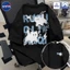 （Giao hàng 24h）Angela Áo thun trắng NASA in hình mèo tia chớp - Form oversize, chất liệu cotton, tay ngắn thời thượng