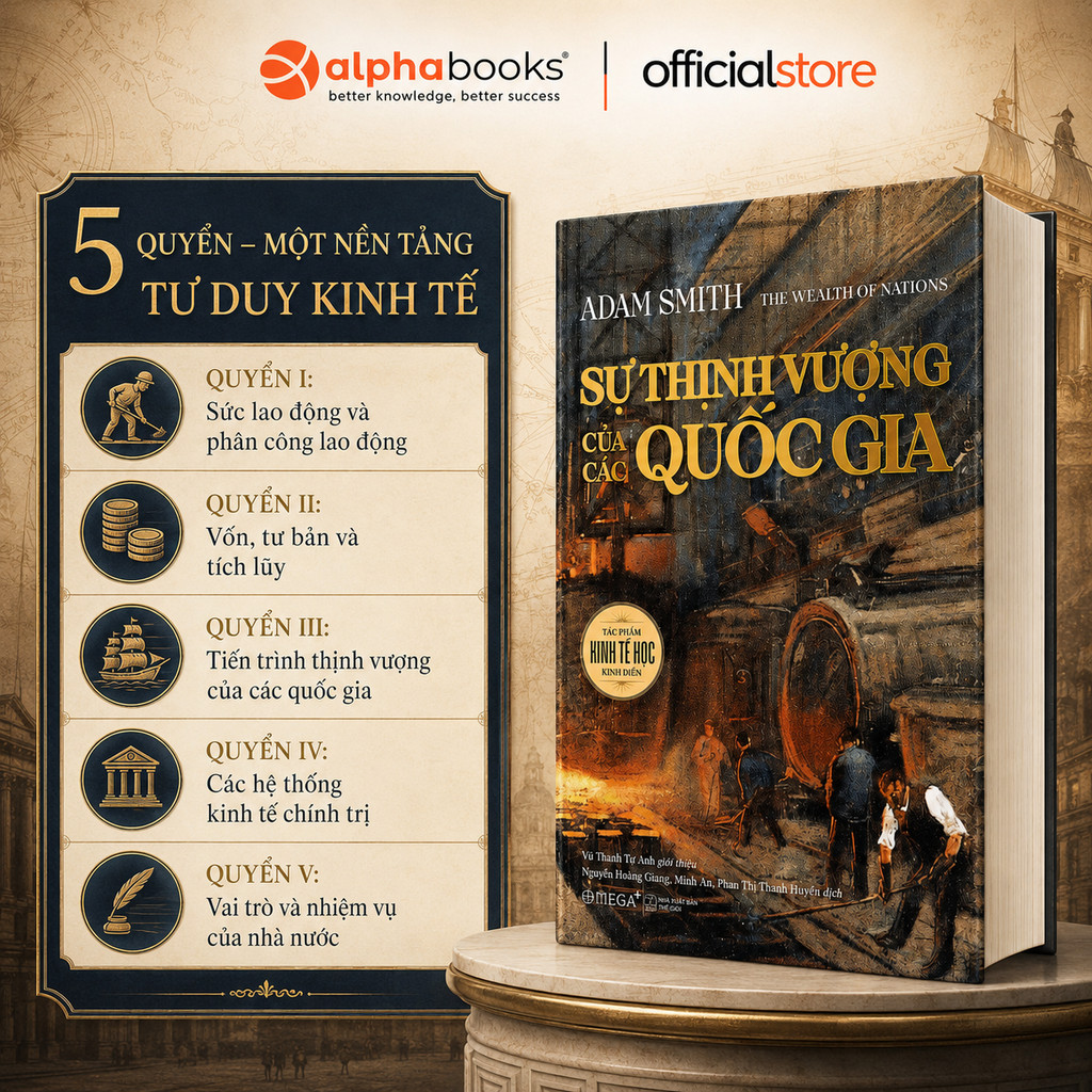 Sách - Sự Thịnh Vượng Của Các Quốc Gia – Kiệt tác kinh tế học kinh điển của Adam Smith (Alpha Books)