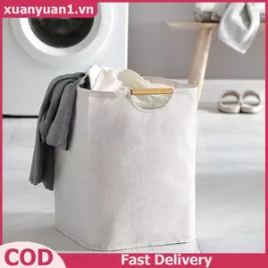 XUAN Giỏ Giặt Chống Thấm Nước Vải Lanh Cotton Bẩn Quần Áo Giỏ Giặt Sắp Xếp Có Thể Gập Lại Đồ lặt vặt Túi Bảo Quản Foldabling Hamper VN