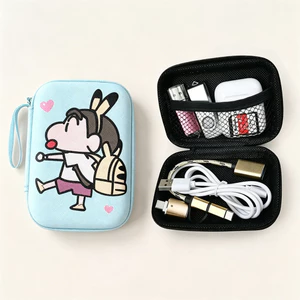 Túi đựng đồ Crayon Shin-Chan dễ thương, Túi bảo vệ cáp di động, Túi đựng son môi bằng da PU di động Du lịch