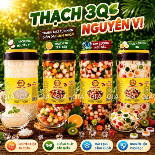 Thạch topping Chính Long hũ 2kg3 - 3Q HŨ NGUYÊN VỊ