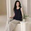 Phụ Nữ Mở Trước Áo Vest Không Tay Quần Dài Pyjama Bộ Có Tích Hợp Áo Ngực Rời Loungewear Cho Nghỉ Trong Nhà Và Thường Ngày Ngoài Trời Đi Chơi