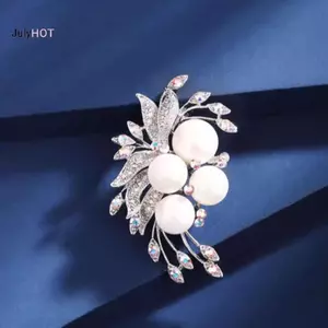 JULYHOT Thời Trang Tính Khí Đuôi Phượng Hoàng Hoa Ngọc Trai Thổ Cẩm Dành Cho Nữ Quần Áo Áo Áo Phụ Kiện Quà Tặng Massivedeals