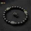 < Honeyba > Vòng tay nam có thể điều chỉnh đàn hồi 8mm Onyx & Lava Stone Hạt Vòng tay dành cho nam Hạt Vòng tay quyến rũ có dây đàn hồi Đẹp