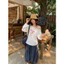 Milyfashion Phiên Bản Hàn Quốc Dễ Thương KT In Hình Áo Thun Ren Khâu Đeo Vai Mùa Hè Phong Cách Mới Kem Chống Nắng Lười Top 8TSB