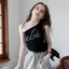 Phong cách mới mùa xuân (120-170) Màu đen đeo vai bên ngoài Jazz Dance Skinny Top