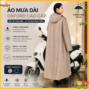 Áo mưa Oxford dài tay, trùm đầu, chống thấm tốt, bền, dùng cho xe máy & xe đạp điện, che thân, dễ mặc.