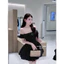 Đầm trễ vai chấm bi basic dáng ngắn xoè trẻ trung Đồ lót bảo hộ BYJOLIE