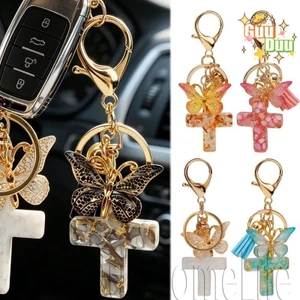Móc khóa tua rua bướm - Phụ kiện thời trang - Quà tặng cho người bạn thân nhất - Charm nhựa trong suốt đầy màu sắc - Đồ trang trí treo chìa khóa ba lô / Giao hàng miễn phí