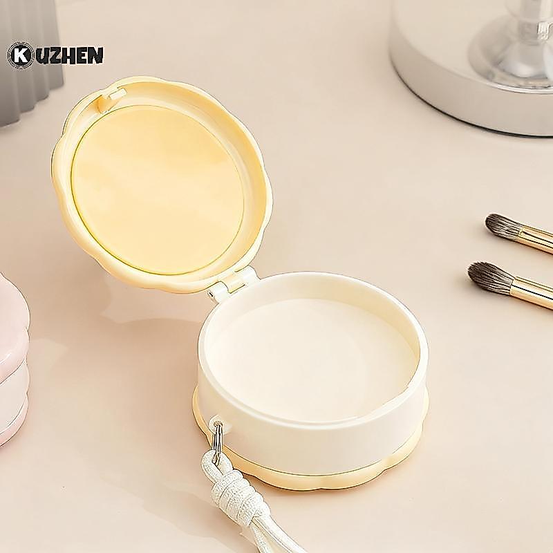 Hộp đựng phấn bột di động hai lớp KUZHEN, Hộp thoáng khí bột khô và ướt, Hộp trang sức chống bụi và thông gió HOT