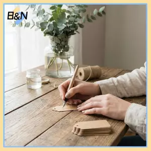 B & N Tùy Chỉnh Có Thể In Giấy Kraft Giá Thẻ Cho Trang Sức Boutique Cửa Hàng Bán Lẻ Liệt Kê Hàng Thủ Công 100 Chiếc Lô.