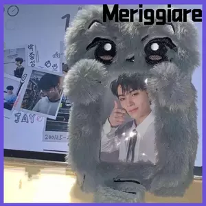 MERIGGIARE Photocard sang trọng, Túi hoạt hình Móc khóa Photocard, Hình ảnh thần tượng Vỏ bảo vệ Thẻ sinh viên Hình ngôi sao dễ thương Giá đỡ thẻ ảnh