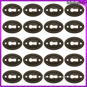 20 Chiếc Bạc Trang Trí Vintage Keyhole Đen Bao Tủ Quần Áo Phần Cứng Thay Thế Escutcheon Tủ Mặt Sau