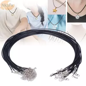 NKSFX 20 Dây Vòng Cổ Sáp, Dây Treo Vòng Cổ Đường Kính 1.5 Mm Màu Đen, Dây Đính Hạt & Sợi Có Khóa Tôm Hùm Chiều Dài 50cm Dây Vòng Cổ Số Lượng Lớn Tiếp Liệu Số Lượng Lớn