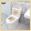 B & N Luxury Gold Pearl Floral Toilet Stier Chống Thấm Nước Tự Dính Trang Trí Phòng Tắm Stier Wall Stiers Trang Trí Nhà Cửa Stiers.