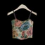 Áo Tank Top PYCOU, Áo Vest Mỏng Một Mảnh Retro Không Tay, Thêu Hoa Thanh Lịch Có Miếng Lót Ngực Ngắn Top Nữ