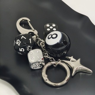 Hiphop Đen 8 Bi-a Móc Khóa Bóng Mini Móc Khóa Nhựa Mặt Dây Chuyền Anh Đào Trang Sức Quà Tặng Mục Tiêu Người Chiến Thắng Bóng Phụ Kiện