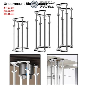 FANIELLAPOWELL 1 Bộ dụng cụ sửa chữa hỗ trợ, Bộ giá đỡ bồn rửa dưới núi chống trượt di động, có thể điều chỉnh bền bỉ Dễ dàng lắp đặt Chân hỗ trợ bồn rửa cho nhà bếp gia đình