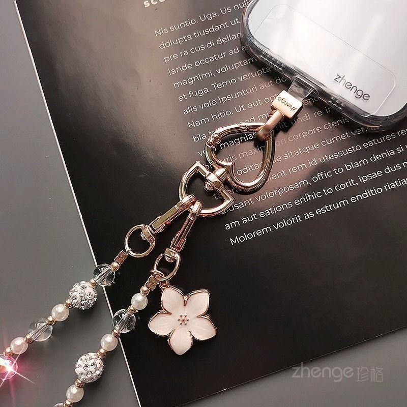 Phụ Kiện Điện Thoại Di Động Sang Trọng Cao Cấp Nhấp Nháy Kim Cương Điện Thoại Di Động Dây Xích Dài Đeo Ngang Dây Đeo Đính Hạt Màu Hồng Dây Chuyền Túi Mặt Dây Chuyền Điện Thoại Di Động Đa Năng