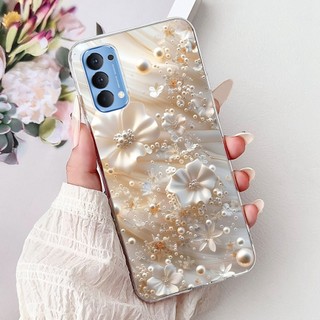 Dành Cho OPPO Reno4 (CPH2113) / Reno4 Pro (CPH2109) Vỏ Tranh Họa Tiết Hoa Thanh Lịch Mới Reno 4 4Pro 4G Vỏ Điện Thoại TPU Silicon Mềm