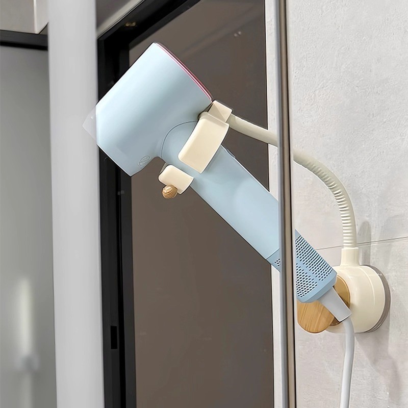 Giá đỡ máy sấy tóc rảnh tay Lưu trữ dây tiện dụng Dụng cụ tiện dụng Kệ vệ sinh không đục lỗ Giá để đồ treo tường