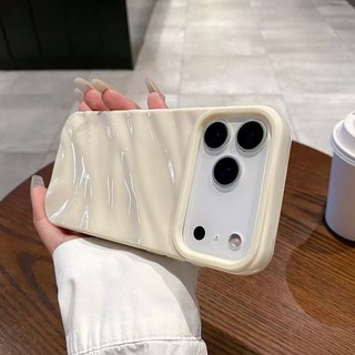 Ốp Điện Thoại Bề Mặt Sóng Màu Đặc Mềm Silicon Ốp Lưng Cho iPhone 17 16 15 14 13 12 11 Pro Max 17Air 16E 14/15Plus