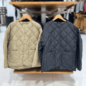 Áo khoác cotton cổ tròn họa tiết kim cương, phù hợp mùa thu đông