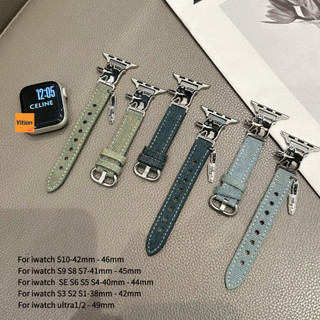 Dây đeo đồng hồ Denim thời trang Thích hợp cho iwatch S10 9 8 7 ultra 6 5 4 SE 3 Size 38mm40mm41mm42mm44mm45mm46mm49mm