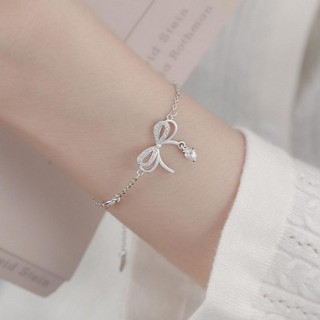 Vòng tay bạc hai lớp có thể điều chỉnh, phong cách Hàn Quốc, phù hợp cho nữ