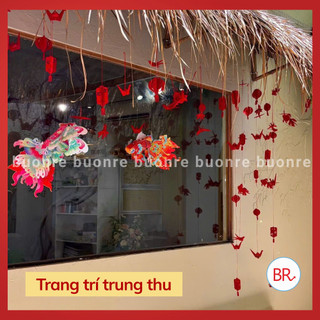 Set Dây Treo Vải Dạ Trang Trí Tết Trung Thu – Dây Treo Decor 17 Chi Tiết Chim Én, Chim Hạc, Đèn Lồng ANGIHOME