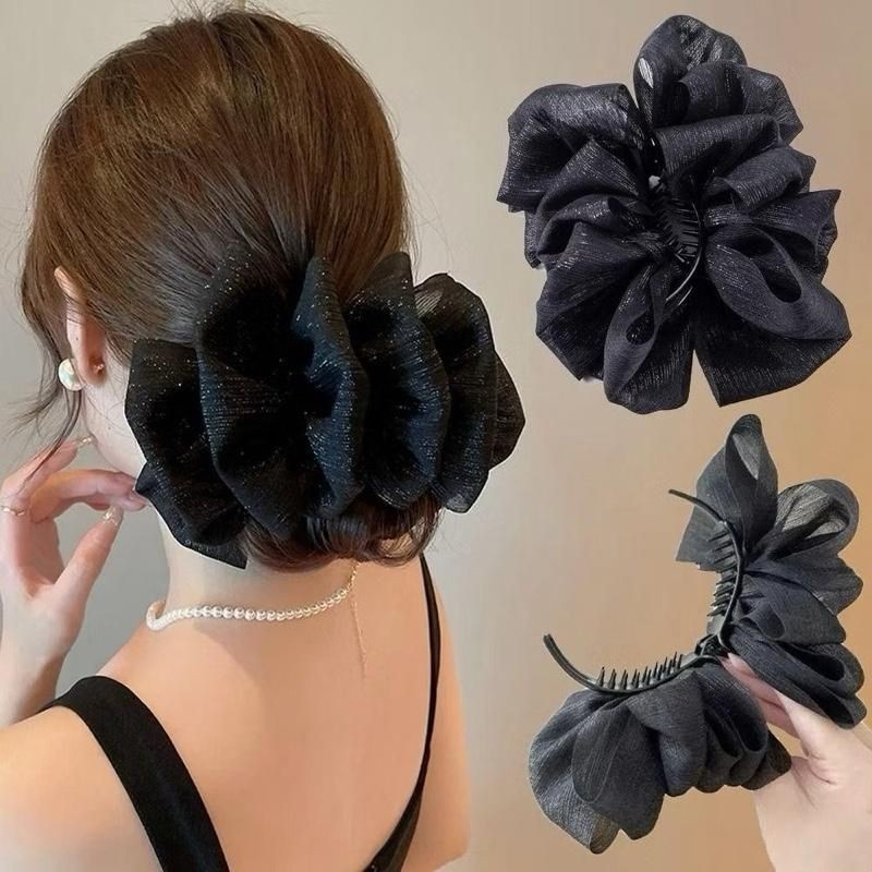 Kẹp Tóc Nhún Phồng Búi Củ Tỏi Hot Hit Phong Cách Hàn Quốc Cho Nữ