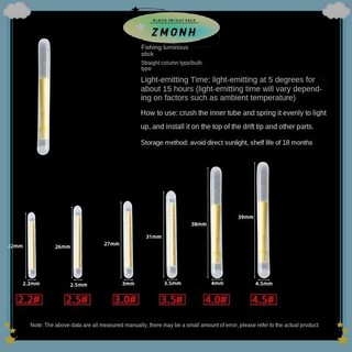 ZMONH 50 Cái / lốc 2.2-4.5 Mm Ánh Sáng Ban Đêm Câu Cá Phao Đèn Bóng Phát Sáng Dính Phụ Kiện Câu Cá Huỳnh Quang Lightstick