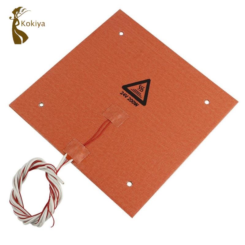 Kokiya 200x300x3mm 750W 220V Tấm sưởi silicon Máy in 3D Giường sưởi ấm Tấm lớn