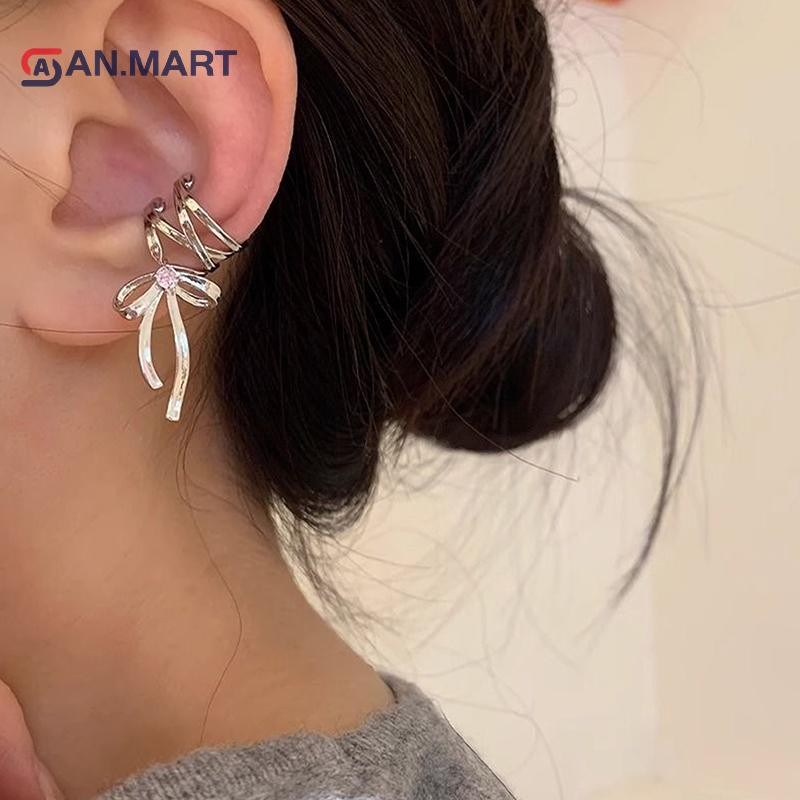 Bigdealssuper 1 Cái / Cặp Vintage Punk Nơ Ruy Băng Tai Kẹp Bông Tai Dành Cho Nữ Cô Gái Thời Trang sel Chống Tai Vòng Đeo Trang Sức Dự Tiệc Quà Tặng Siêu