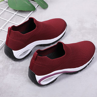 Giày thể thao nữ Slip On Giày đan thoáng khí có dệt kim trên cho nữ Bé gái Đi lại hàng ngày