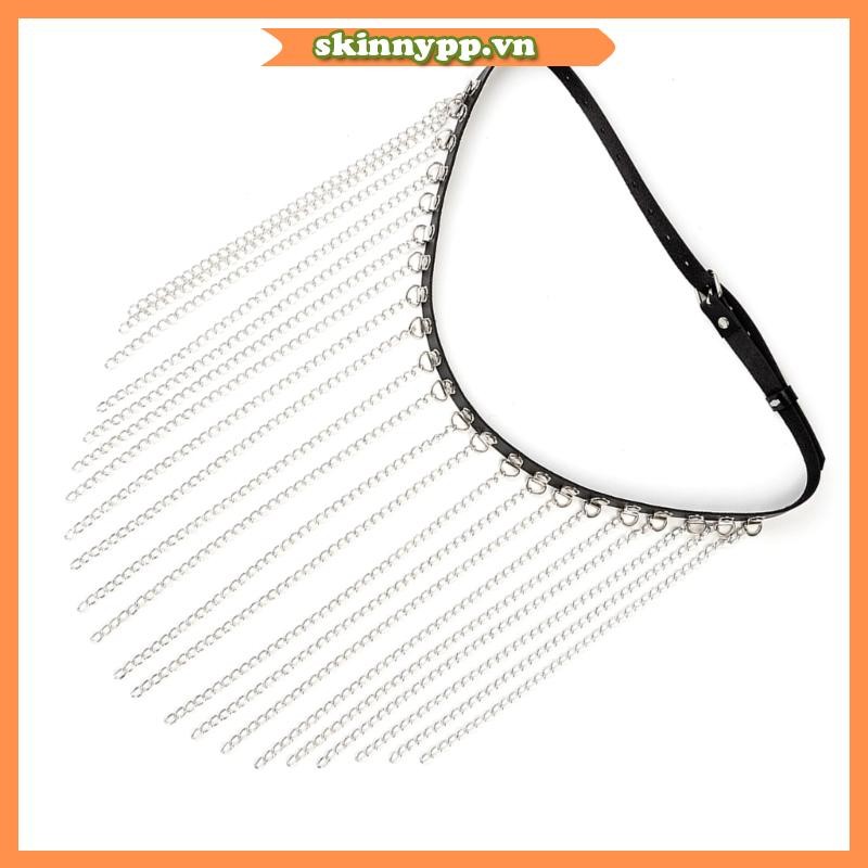 Thắt lưng nữpunk da PU với tua rua dây xích - phù hợp câu lạc bộ đêm và bãi biển