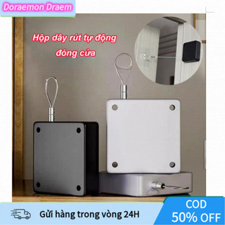 Thiết bị đóng cửa tự động thông minh, kết hợp hộp dây rút và cơ chế đệm, đảm bảo cửa đóng nhẹ nhàng và an toàn