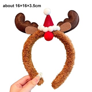 Đầu cây giáng sinh và đồ trang trí Noel cho bé: Nai sừng tấm với băng đô quấn tóc và mũ đội đầu hình người tuyết dễ thương